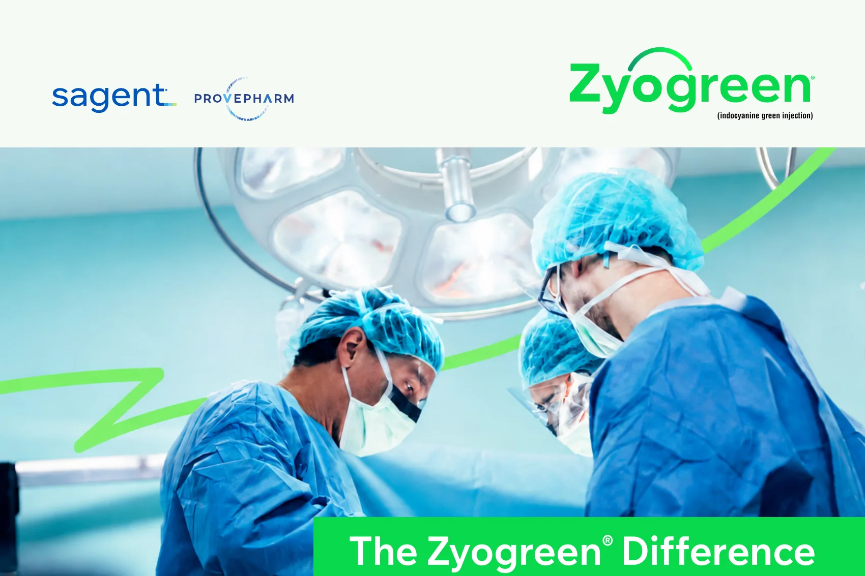 Front of the Zyogreen brochure flashcard